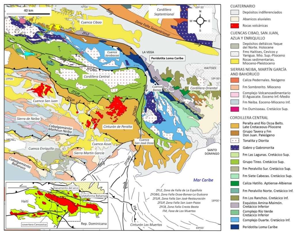 Situacion macizo peridotitico de Loma Caribe Republica Dominicana