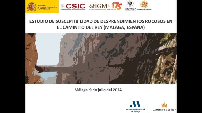 Foto vídeo Estudio de susceptibilidad de desprendimientos rocosos en el Caminito del Rey