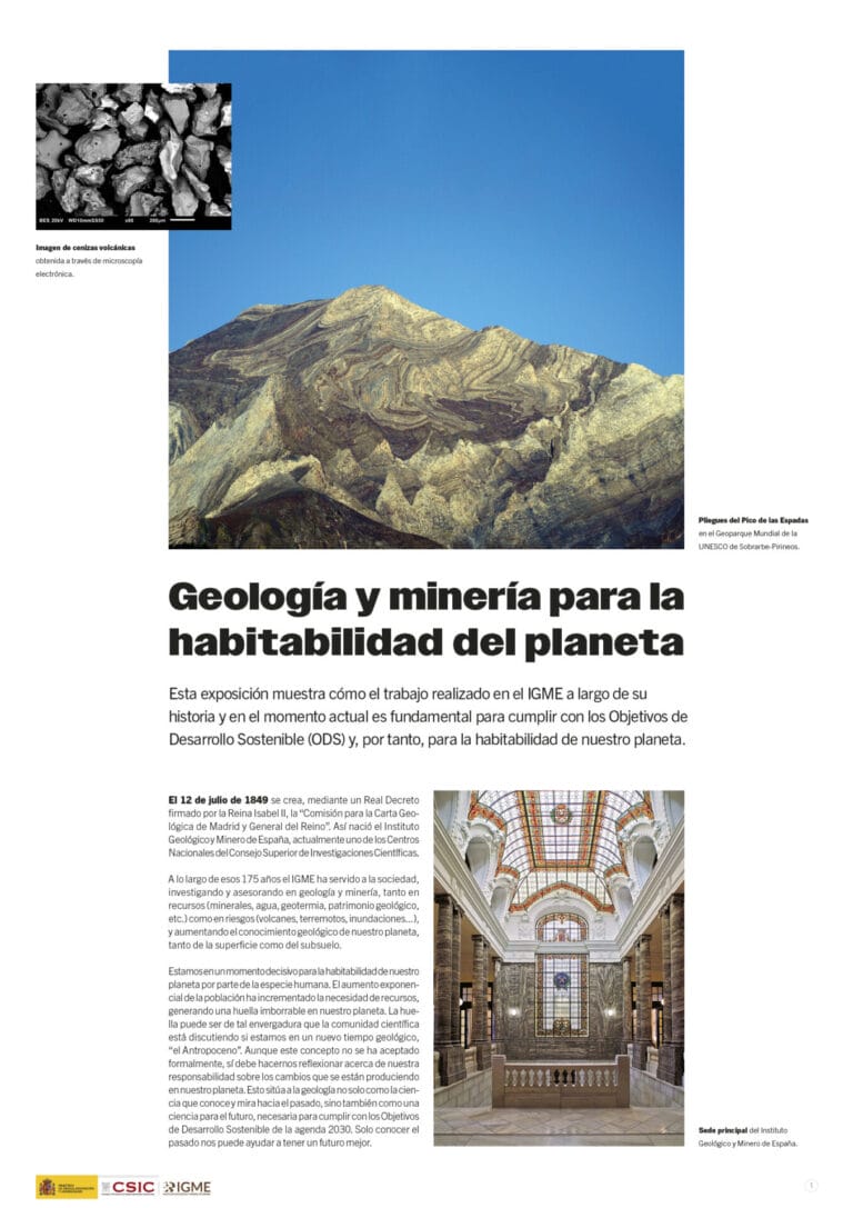 Panel 2 de la exposición virtual sobre "Geología y minería para la habitabilidad del planeta"